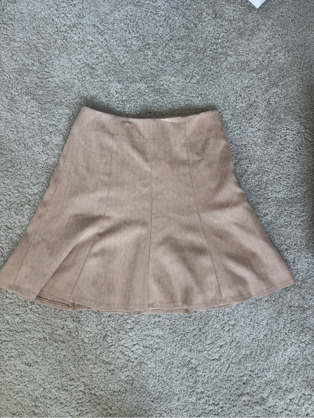 The Limited Beige Flared Skater Mini Skirt